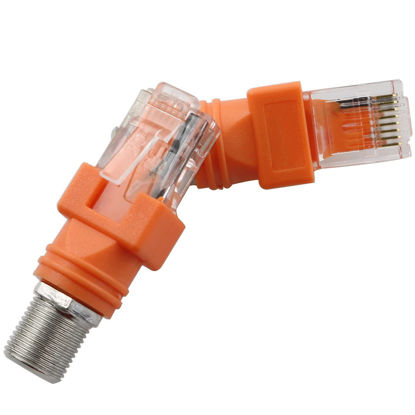 Picture of BLLNDX RF to RJ45 Converter 2PCS F Female to RJ45 Male Coaxial Barrel Couplers Adapters Straight Connectors