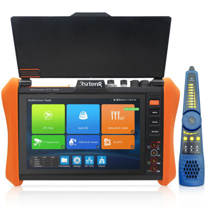 Picture of Rsrteng CCTV Tester 8K 32MP 12MP IP Camera Tester,POE++ Max 60W POE Camera Tester 8MP TVI/CVI/AHD/SDI/CVBS Cable Tester DMM OPM VFL TDR Network Tools Laser Distance Meter Gigabit SFP Port HDMI WiFi
