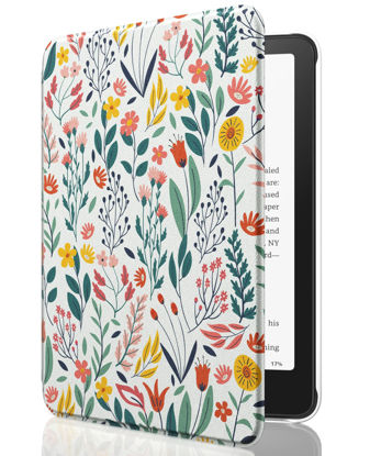 Picture of MoKo Case for All-New 7" Kindle Paperwhite (12th Generation-2024) and Kindle Colorsoft Signature Edition 2024, Lightweight Shell Cover with Auto Wake/Sleep for Kindle Paperwhite 2024, Flowers
