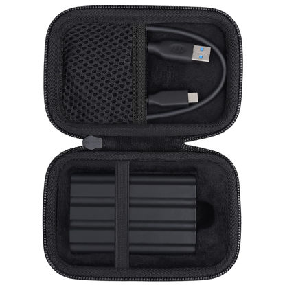 Picture of co2CREA Hard Case Compatible with Samsung T7 Shield T9 Portable SSD Solid State Drive (Black Case)