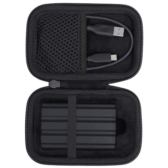 Picture of co2CREA Hard Case Compatible with Samsung T7 Shield T9 Portable SSD Solid State Drive (Black Case)