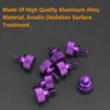 Picture of Powlankou 20 Pieces 6#-32 Computer Case Screws, Anodized Aluminum Thumbscrews, Fully Threaded Knurled Thumbscrews, Thumb Screws (Purple)