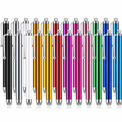 Picture of 24 Pieces Stylus Pens Fiber Tip Series Capacitive Stylus Pens for Universal Touch Screen Devices for Phones, Tablets (12 Colors)