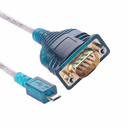 Picture of Green-utech 5FT Micro USB to RS-232 9-Pin DB9 Male Serial Adapter Cable for Windows Mac OS Linux FT232RL Chipset (5FT, Micro USB to DB9)
