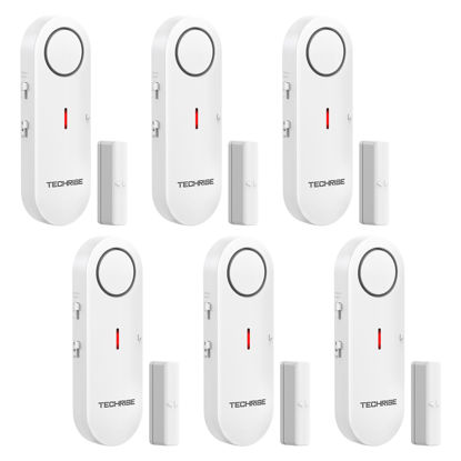 Picture of TechRise Window Alarms Door Alarms, Door Alarms for Kids Safety, Easy-to-Install Window Alarm Sensor, 3-Level Volume Adjustment, Door Alarm for Pool, Windows, Garages, Apartment, and Home Safety
