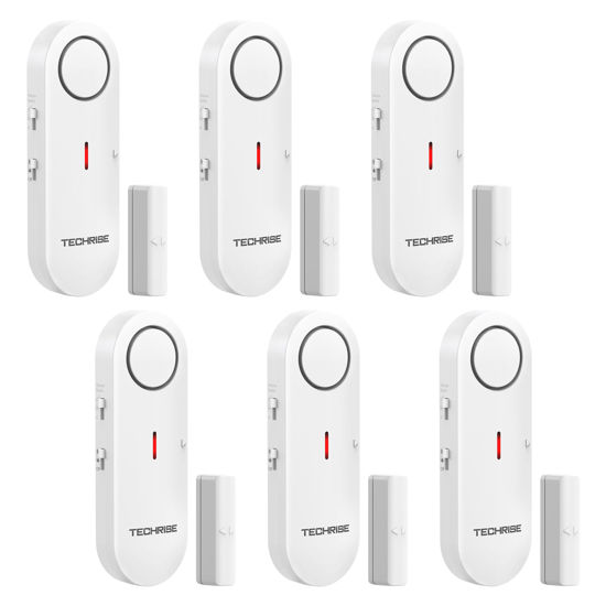 Picture of TechRise Window Alarms Door Alarms, Door Alarms for Kids Safety, Easy-to-Install Window Alarm Sensor, 3-Level Volume Adjustment, Door Alarm for Pool, Windows, Garages, Apartment, and Home Safety