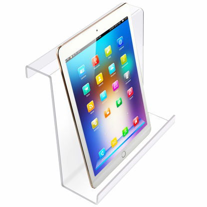 Picture of Jetec Treadmill Book Holder Clear Acrylic Universal Book Holder Compatible with Kindle, Flat Tablet, Nook, eReader Treadmill Book Holder Magazine Reading Rack for Home Office Gym Exercising