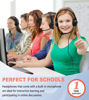Picture of Ladont Bulk Headset with Microphone for Classroom School (10 Pack),Noise Cancelling Computer Headphones with Microphone for Office,Durable 3.5mm Wired Headset with Mic for Computer Laptop PC