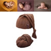 Picture of RUZHILING Newborn Baby Photography Wrap with Long Tail Hat Boy Girl Photo Crochet Outfits Picture Blanket Props (Brown)