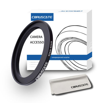 Picture of 42mm to 43mm Camera Lens Adapter,Change The Filter or Lens Size from 42mm to 43mm.Compatible All 43mm Thread Filter Accessory+1pcs Lens Cleaning Cloth.