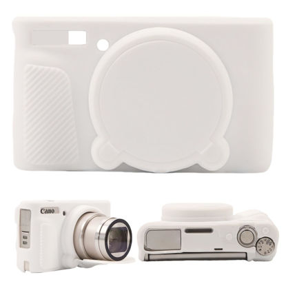 Picture of SZHSYJY Camera Case for Canon PowerShot SX740/ SX730 Digital Camera,Soft Silicone Protective Bag Removable Lens Cover,Anti-Scratch Slim Fit Lightweight Protective Case.(White)