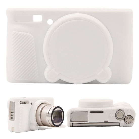 Picture of SZHSYJY Camera Case for Canon PowerShot SX740/ SX730 Digital Camera,Soft Silicone Protective Bag Removable Lens Cover,Anti-Scratch Slim Fit Lightweight Protective Case.(White)