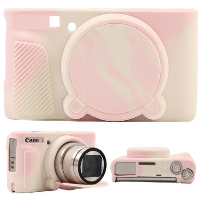 Picture of SZHSYJY Camera Case for Canon PowerShot SX740/ SX730 Digital Camera,Soft Silicone Protective Bag Removable Lens Cover,Anti-Scratch Slim Fit Lightweight Protective Case. (Mist Pink)