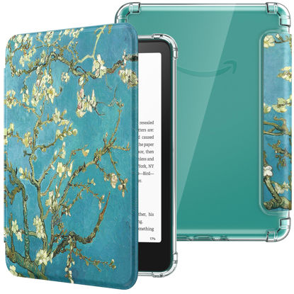 Picture of MoKo Case for All-new 7" Kindle Paperwhite 12th Gen 2024&Kindle Colorsoft Signature Edition 2024, Ultra Clear Soft Flexible Transparent TPU Back Cover Light Shell with Auto Wake/Sleep, Apricot Blossom