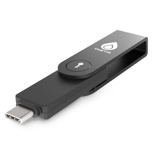Picture of Thetis Pro-C FIDO2 Security Key Passkey Device with USB C & NFC, TOTP/HOTP Authenticator APP, FIDO 2.0 Two Factor Authentication 2FA MFA, Works with Windows/macOS/Linux/Gmail/Facebook/Dropbox/GitHub