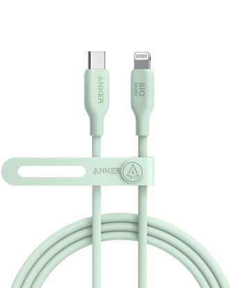Picture of Anker USB C to Lightning Cable[6FT], MFi Certified, Bio-Based Charging Cord, for iPhone 14 Series,and More(USB 2.0, Green)