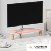 Picture of AFOOYO Monitor Stand Riser,Cloud-Shaped Sturdy Wood Computer Monitor Riser Wirh Drawer, Monitor Stand Riser, Multi-Purpose Desktop Organizer Riser for Computer,Laptop,Printer,TV,Pink