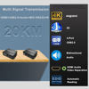 Picture of LornCeng 4K HDMI KVM Extender Over SM Fiber up to 20KM, KVM HDMI Extension Kit Over IP Zero Latency, 4 Ports USB2.0, Support All System, IR Control, Bidirectional RS-232&Audio