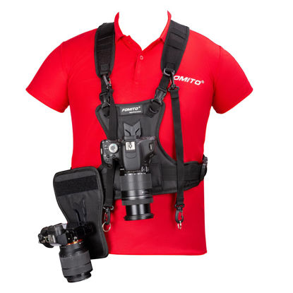 Picture of Fomito Multi Camera Carrying Chest Harness System Vest with Side Holster for Canon 6D 600D 5D2 5D3 Nikon D800 D600 D300 D7000 D90 Sony A7S A7R A7S2 Panasonic Olympus DSLR