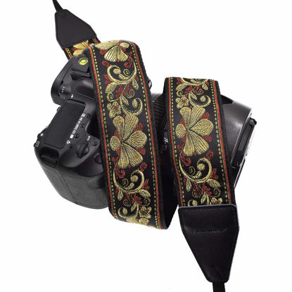 Picture of CLOUDMUSIC Camera Strap Jacquard Weave Neck Strap For Girls Men Women Floral Series (Metallic Vintage)