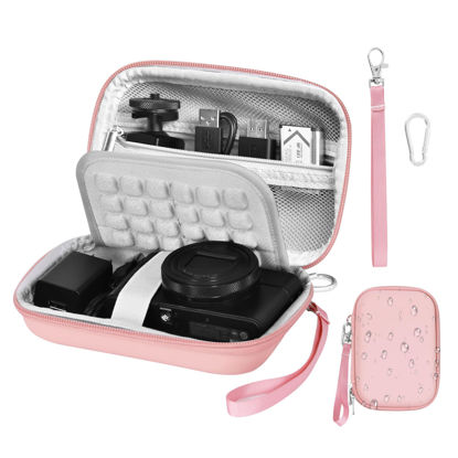 Picture of EMART Digital Camera Case, Small Camera Bag(Fit Camera Size<6"x4"x1") for Canon PowerShot ELPH 180/Sony DSCW800 830/CAMKORY, Camera Carrying Case with EVA Anti-Shock Bubble(Pink)