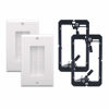 Picture of VCE Brush Wall Plate Cable Pass Through with Bracket, Decorator Cover for Low Voltage Cables - White, 2-Pack