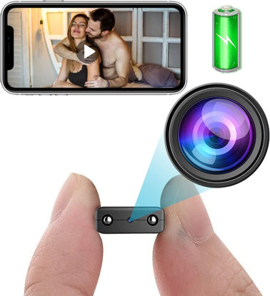 Picture of Smallest Hidden Camera Battery,1.5 Hours Battery Time,HD1080P Wireless WiFi Spy Camera For Home Security,Baby Monitor with Night Vision,Motion Detection,Remote Viewing for Security withiOS AndroidAPP