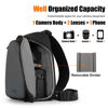 Picture of Cwatcun Camera Sling Bag Small, DSLR/SLR/Mirrorless Compact Camera Bag, Water-resistant Camera Shoulder Case Crossbody Photography Purse Compatible with Canon Nikon Sony Fuji Camera,Lens,Black