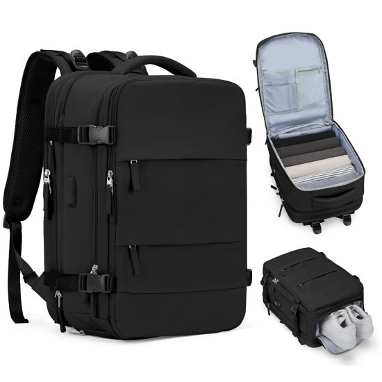 Picture of Casual Backpack Traveling Backpack, A-black, Expandable, Modern