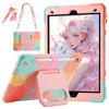Picture of for iPad 9th/ 8th/ 7th Generation Case (iPad 10.2 inch Shockproof Case) with 360 Rotating Grip Magic Stand, Pencil Holder/Keychain/Carrying Shoulder Strap, Case for iPad 10.2 inch Girls (Colourful)