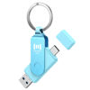 Picture of MOSDART 128GB USB3.1 Fast Speed C and A Dual Flash Drive, exFAT Memory Stick with Keychain and LED Indicator, for iPhone 15 and 16, Android Phone, iPad, MacBook, and Other Laptops, Sky Blue
