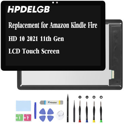 Picture of HPDELGB Replacement for Amazon Kindle Fire HD 10 2021 11th Gen LCD led Screen Display Touch Digitizer Assembly (Black)