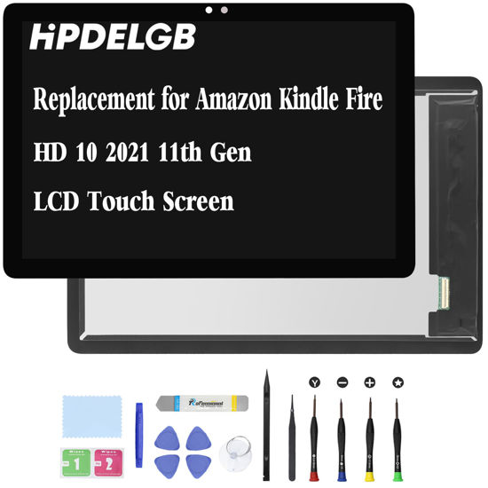 Picture of HPDELGB Replacement for Amazon Kindle Fire HD 10 2021 11th Gen LCD led Screen Display Touch Digitizer Assembly (Black)