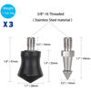 Picture of Universal Rubber Feet Tripod Spike Non-Slip Tripod Feet Stainless Steel Spike 3/8" Replacement Spike Compatible with 3/8"-16 Thread Tripod Monopod - 3 PCS