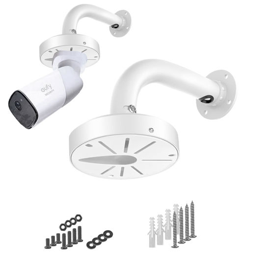 Picture of WiTi 6 inch Base Wall Mount Bracket for Surveillance Cameras IP CCTV, Compatible with Eufy Cameras Bullet Dome PTZ,Cable Management Pole Mounting Antirust Base Powder Spray Coated