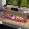 Picture of UBOTIE Colorful Computer Wireless Keyboard Mouse Combos, Typewriter Flexible Keys Office Full-Sized Keyboard, 2.4GHz Dropout-Free Connection and Optical Mouse (Red-Polychrome)