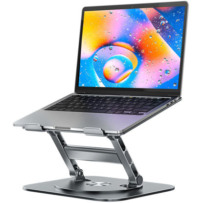 Picture of MCHOSE Laptop Stand, 360 Swivel Aluminum Computer Stand Ergonomic Laptop Riser Notebook Holder Compatible with 17 inch MacBook Air Pro, Dell XPS, HP, Lenovo More Laptops,Grey
