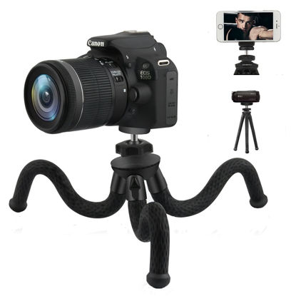 Picture of Camera/Phone Tripod,Patekfly 12 Inch Flexible Camera Tripod for Canon/Nikon/Sony DSLR Cam/Action Cam, Phone Tripod Stand with Cell Phone Holder Clip for iPhone/Android Phone(3 in 1)