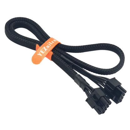 Picture of YEZriler (2-Pack) 8 Pin PCIe Cable for Corsair PSUs, ATX CPU 8 Pin Male to PCIe 8 Pin (6+2) Male Power Adapter Sleeved 25-inch (63cm)