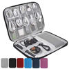 Picture of Travel Case Carry Pouch Electronic Accessories Organizer Portable Waterproof Double Layers All-in-One Storage Bag for Power Bank USB Cable Mouse Cords Charger Phone Earphone Flash Drive Black