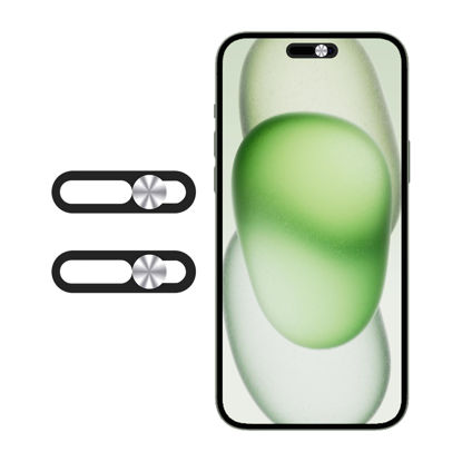 Picture of Webcam Cover Protector Protect Privacy and Security, Front Camera Cover, Camera CoverCompatible with iPhone 14Pro/14Pro Max/iPhone15/15Puls/15Pro/15ProMax.(2PCS,Silver)