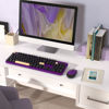 Picture of Wireless Computer Keyboards Mouse Combos, COVEVA Colorful Typewriter Retro Keyboard with Round Keycaps, USB Keyboard and Mouse Set 2.4GHz Full-Size Wireless Keyboard and Optical Mouse（Black-Purple）