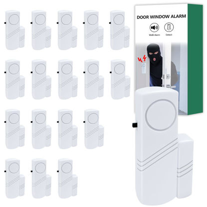 Picture of Door Window Alarm, 90DB Door Alarms for Kids Safety, Door Window Burglar Alarm, Window Pool Alarms for Home, Apartments, Offices, Hotel Rooms (18 Pack)