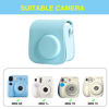 Picture of WOGOZAN Carrying Case for Fujifilm Instax Mini SE/7+/7s/7c Instant Film Camera, Protective Case PU Leather Case for Instax Mini SE Case with Adjustable Shoulder Strap (No Camera) - Blue