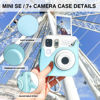 Picture of WOGOZAN Carrying Case for Fujifilm Instax Mini SE/7+/7s/7c Instant Film Camera, Protective Case PU Leather Case for Instax Mini SE Case with Adjustable Shoulder Strap (No Camera) - Blue