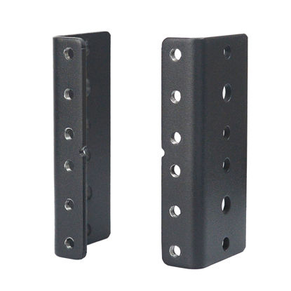 Picture of RIVECO 2 PCS 2U Rack Rails, Tapered Holes Rack Mount Rails for Recording & Network Wooden Cabinet Mounting, 3.0 mm Thickness Steel Heavy Duty, Screws Included