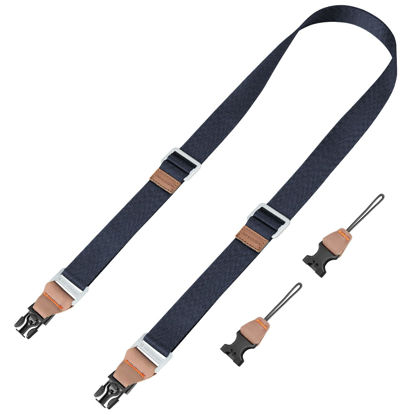 Picture of K&F Concept 32mm Camera Neck Strap for Photographers Camera Strap Quick Release Clip Adjustable Sling Strap Compatible for Nikon Canon Sony Olympus DSLR Camera Green
