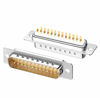 Picture of Jienk 5PCS DB25 Male RS232 D-SUB Serial Solder Cup Connectors Kit, Gold Plated Joints RS232 Serial Solder Type Port 25 Pin D Sub Couplers with Plastic Hoods, Strain Relief Grommet and Screws