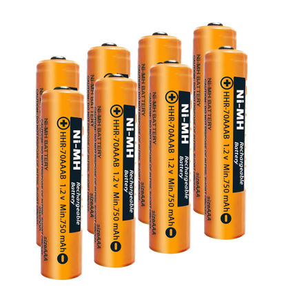 Picture of ZZWJBCYLE 8 Pack NI-MH AAA Rechargeable Battery for 1.2V 750mah HHR-70AAAB AAA Batteries for Panasonic Cordless Phones, Remote Controls, Electronics