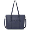 Picture of BOSTANTEN Women Leather Laptop Tote Office Shoulder Handbag Vintage Briefcase 15.6 inch Computer Work Purse Blue